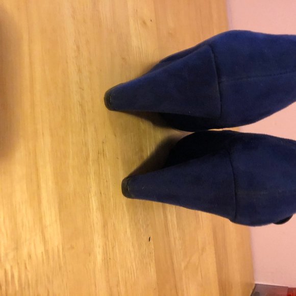 London Rebel blue suede wedge pump size 6 - Picture 3 of 6